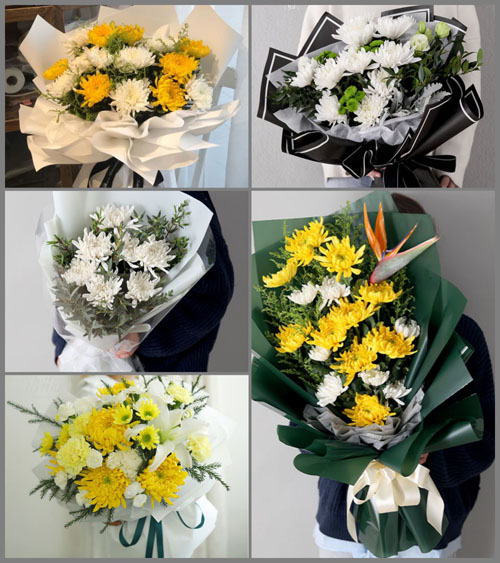 山东莱芜莱城区大王庄镇竹园子村白事花束代送